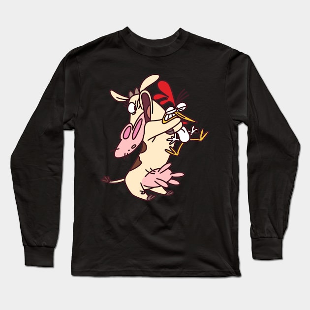 Cow Loves Chicken Long Sleeve T-Shirt by VinylPatch